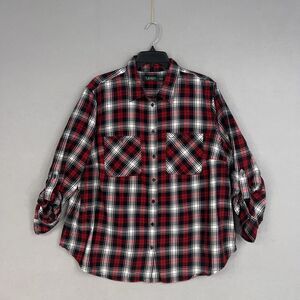 Lauren Ralph Lauren Shirt Womens 2X Red Green Plaid Flannel Cozy Holiday Cabin